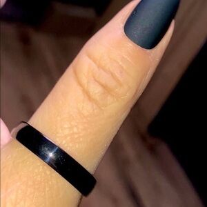 Gunmetal Black Steel 4 mm Plain Band Ring goth